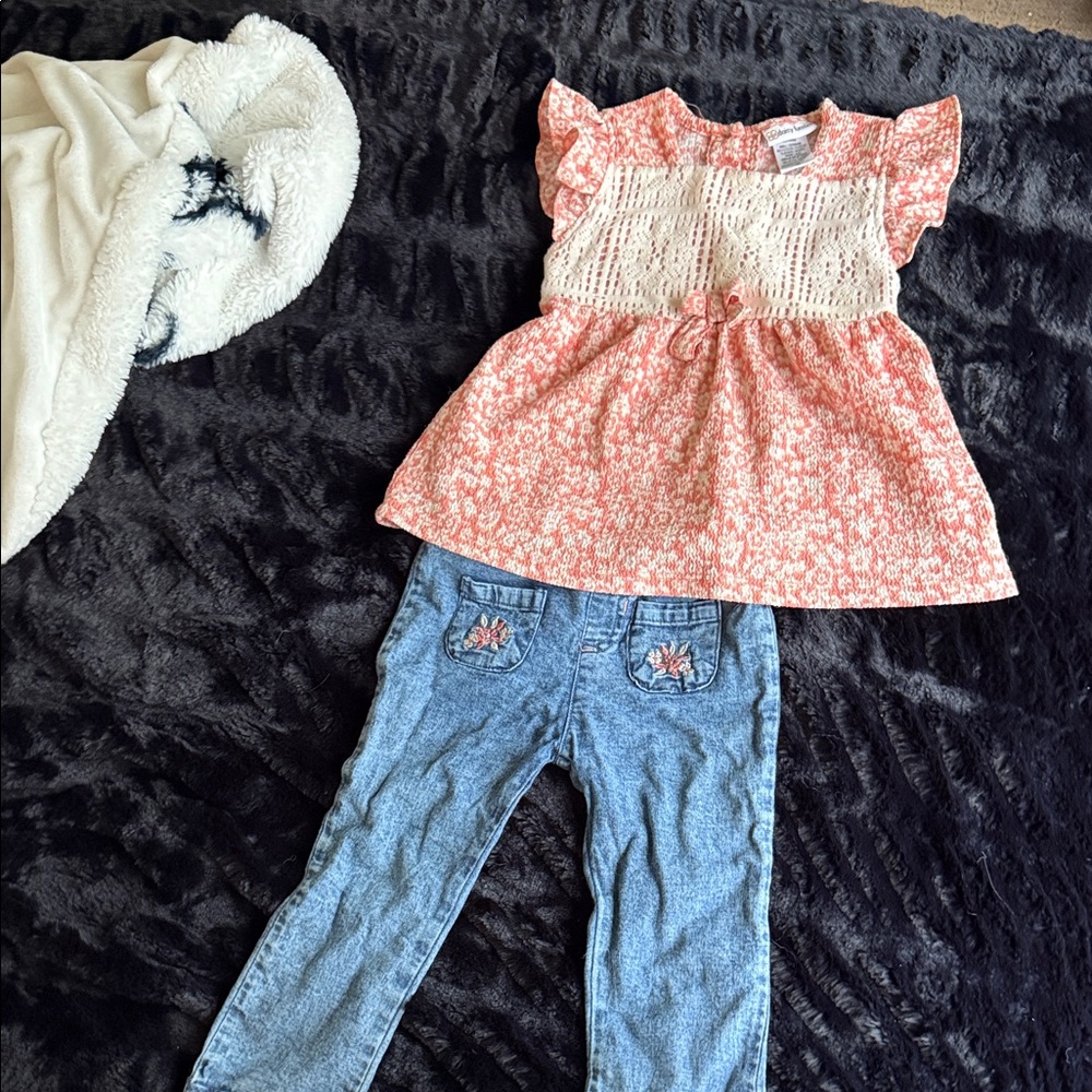 Daisy Fuentes Pink and Cream Kids Matching Set